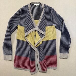 CAbi Color Block Blanket Sweater Open Front Cardigan Medium